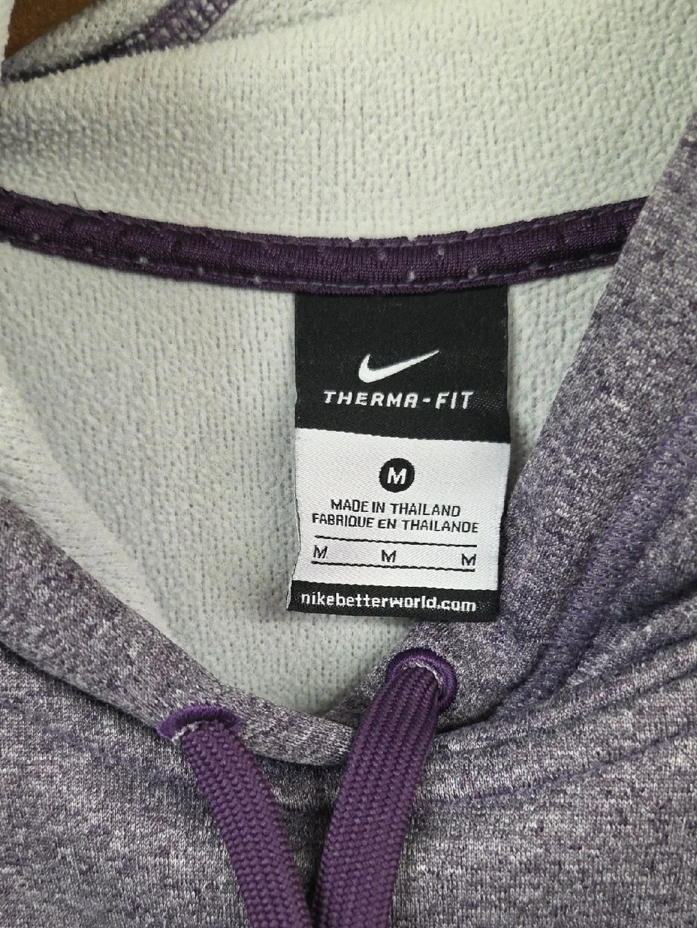 Nike Purple Hoodie with Pink Logo Medium